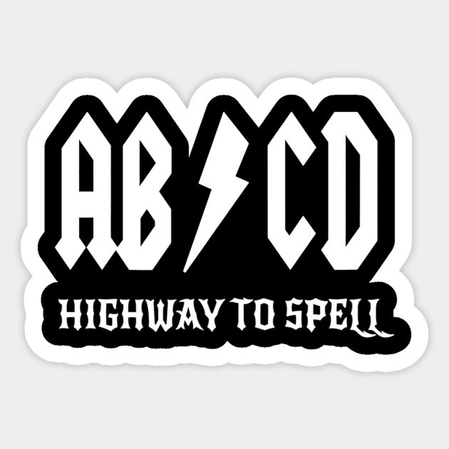 Abcd Highway To Spell Teacher  Student White Font Sticker by agustinbosman